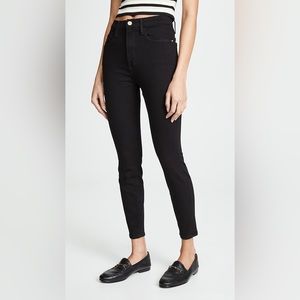 FRAME Ali High Rise Cigarette Jeans in Noir - Size 27